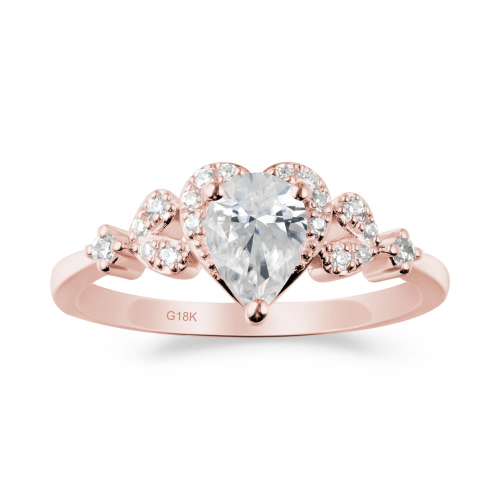 Pear Shaped Cubic Zirconia Statement Ring - LUO Jewelry #metal_18k rose gold