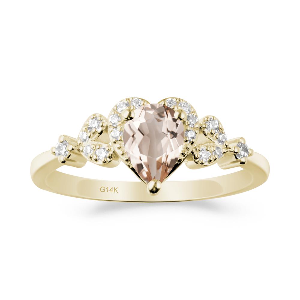Pear Shaped Morganite Statement Ring - LUO Jewelry #metal_14k yellow gold