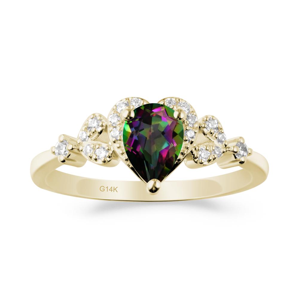 Pear Shaped Mystic Topaz Heart Ring - LUO Jewelry #metal_14k yellow gold