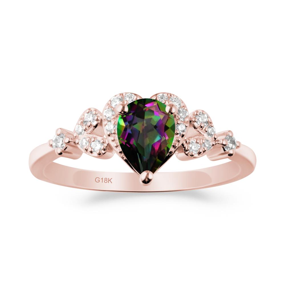 Pear Shaped Mystic Topaz Heart Ring - LUO Jewelry #metal_18k rose gold