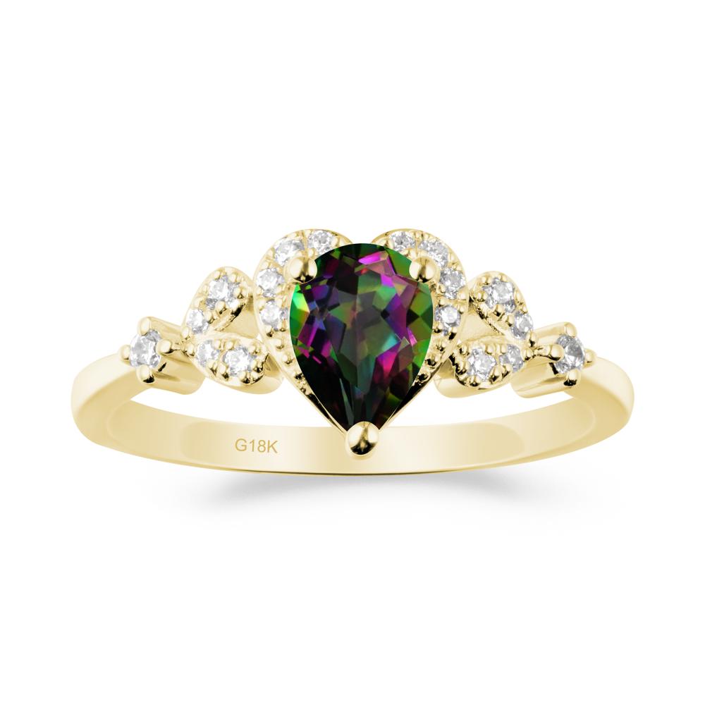 Pear Shaped Mystic Topaz Heart Ring - LUO Jewelry #metal_18k yellow gold