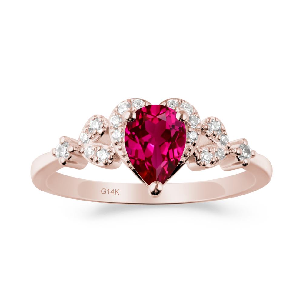 Pear Shaped Ruby Statement Ring - LUO Jewelry #metal_14k rose gold