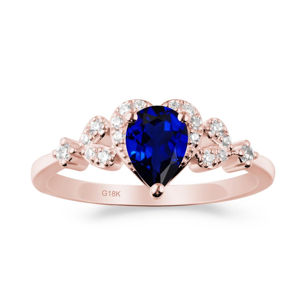 Pear Shaped Sapphire Heart Ring - LUO Jewelry #metal_18k rose gold