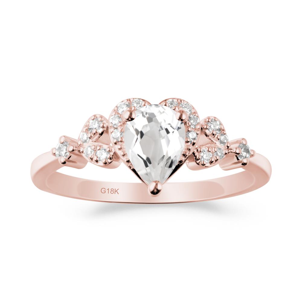 Pear Shaped White Topaz Statement Ring - LUO Jewelry #metal_18k rose gold