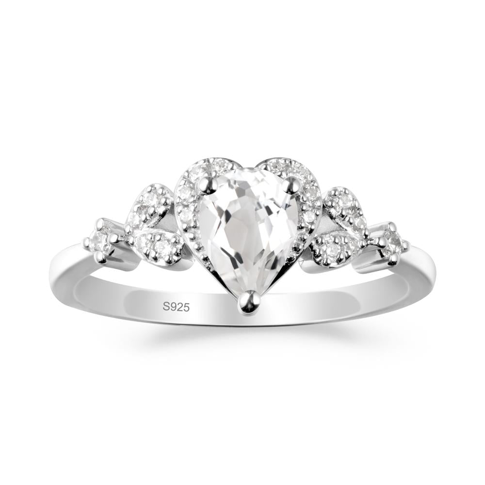 Pear Shaped White Topaz Statement Ring - LUO Jewelry #metal_sterling silver