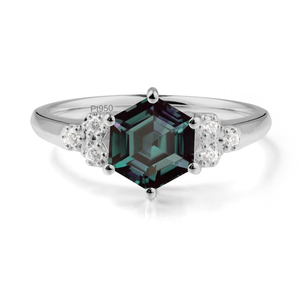 Hexagon Alexandrite Statement Ring - LUO Jewelry #metal_platinum