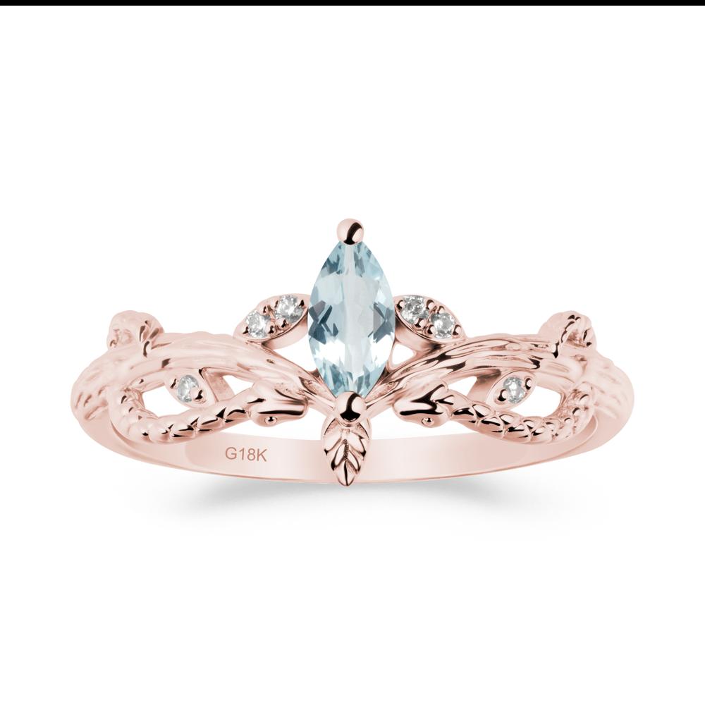 Aquamarine Intertwined Band Engagement Ring - LUO Jewelry #metal_18k rose gold