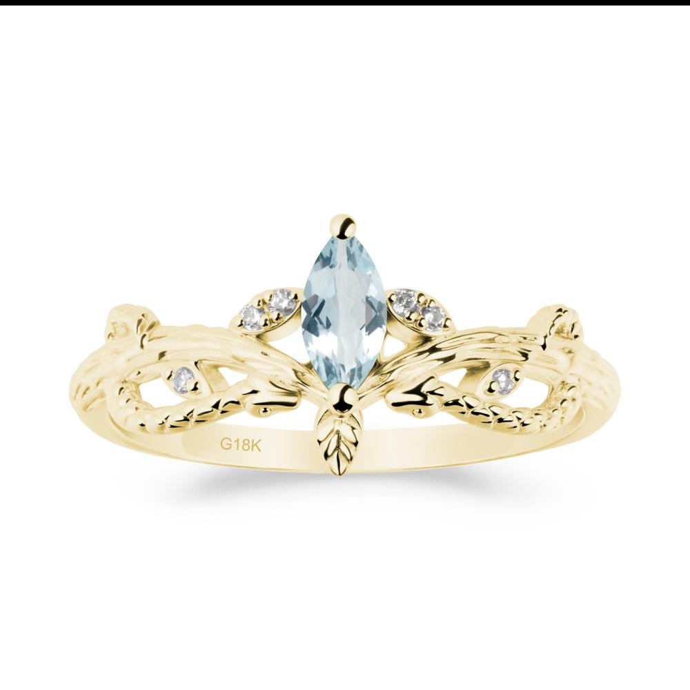 Aquamarine Intertwined Band Engagement Ring - LUO Jewelry #metal_18k yellow gold