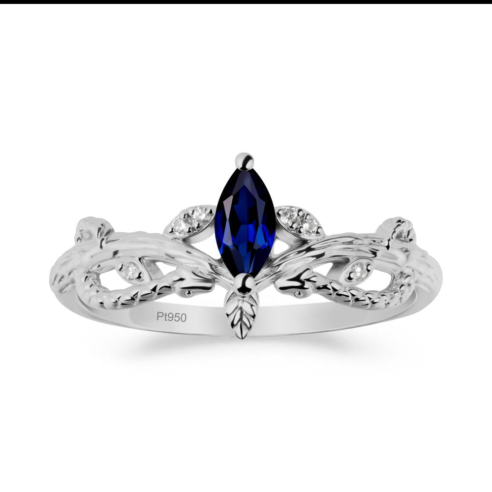 Sapphire Intertwined Band Engagement Ring - LUO Jewelry #metal_platinum