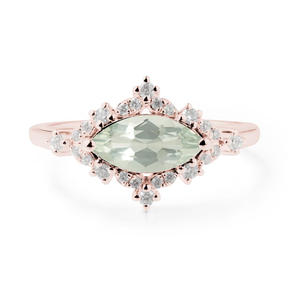 Marquise Green Amethyst Engagement Ring - LUO Jewelry #metal_18k rose gold