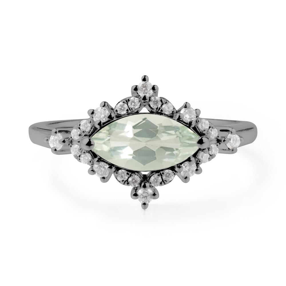 Marquise Green Amethyst Engagement Ring - LUO Jewelry #metal_black finish sterling silver