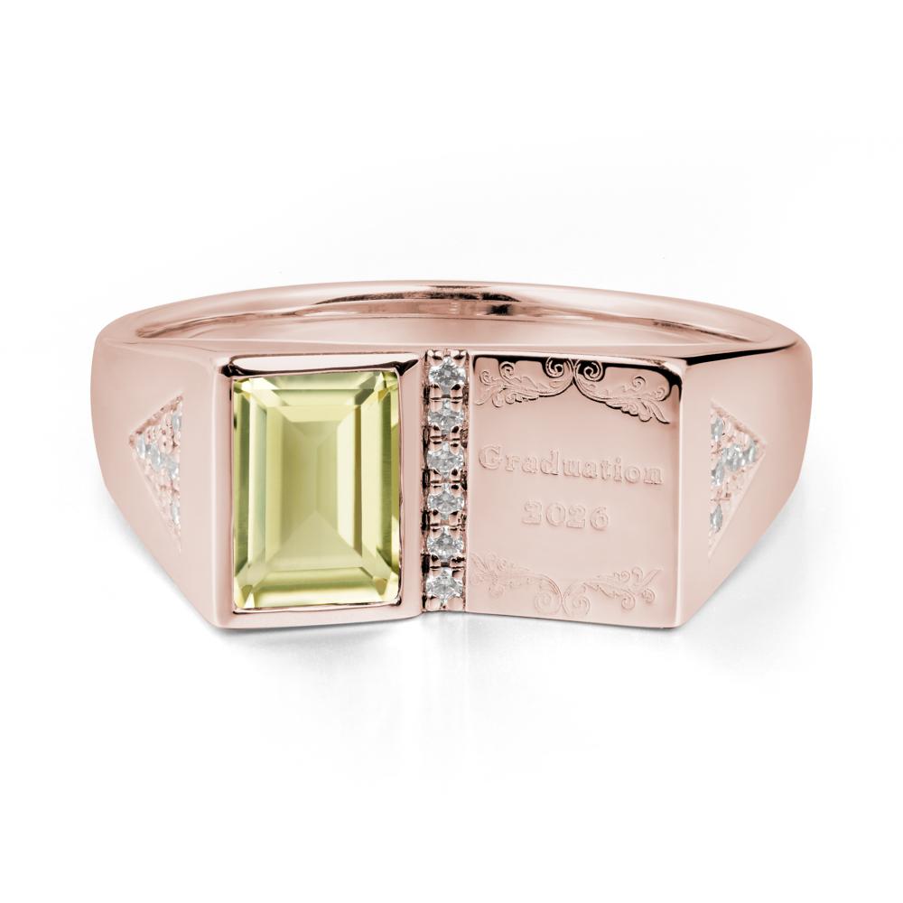 Custom Lemon Quartz Graduation Ring - LUO Jewelry #metal_14k rose gold