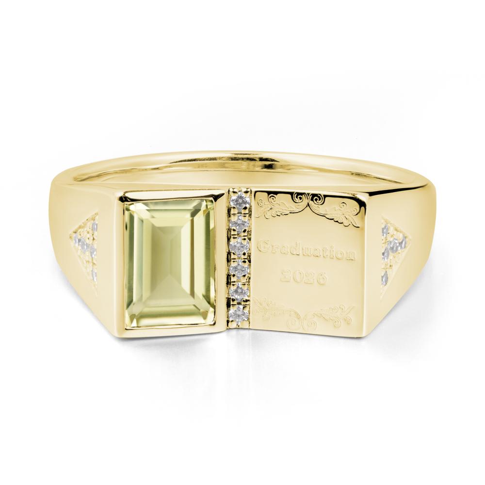 Custom Lemon Quartz Graduation Ring - LUO Jewelry #metal_18k yellow gold