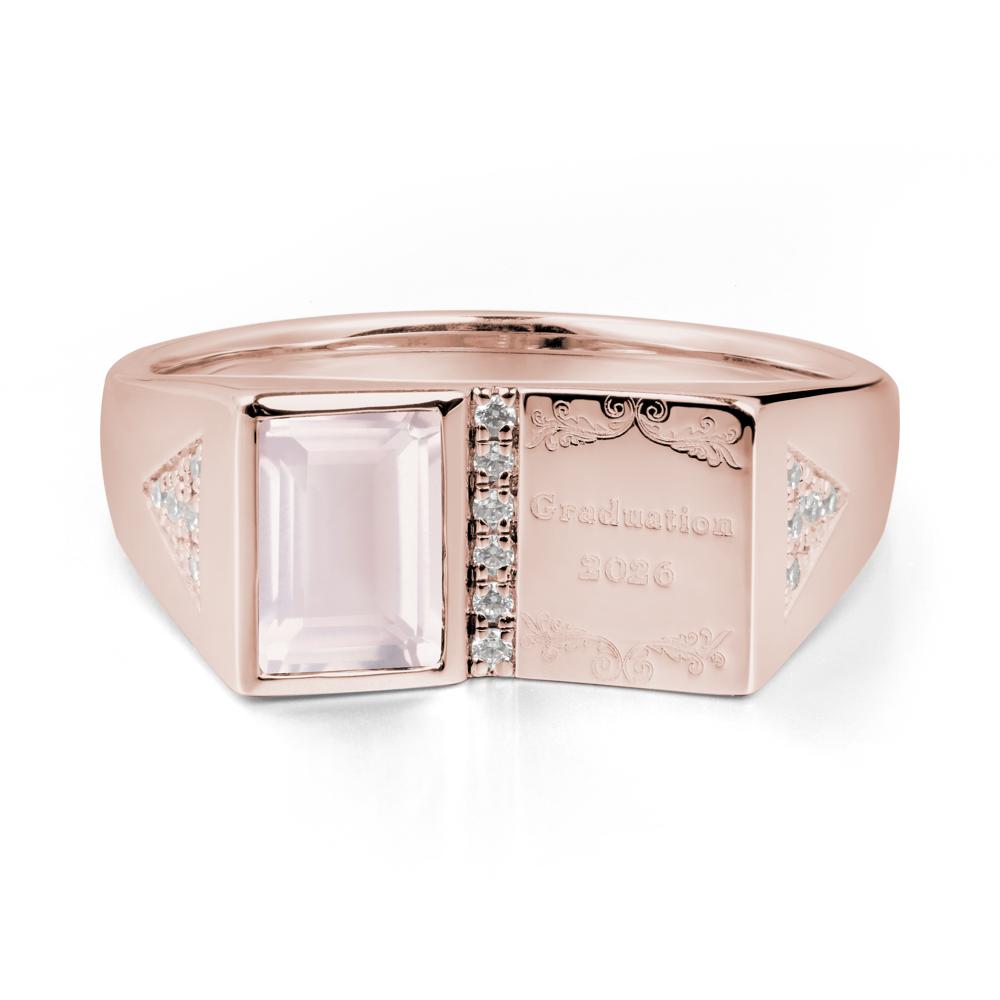 Custom Rose Quartz Graduation Ring - LUO Jewelry #metal_14k rose gold