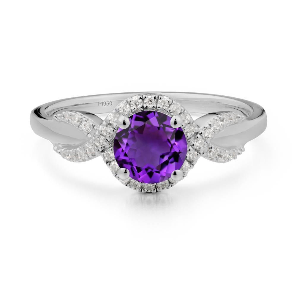 Twist Band Amethyst Engagement Ring - LUO Jewelry #metal_platinum