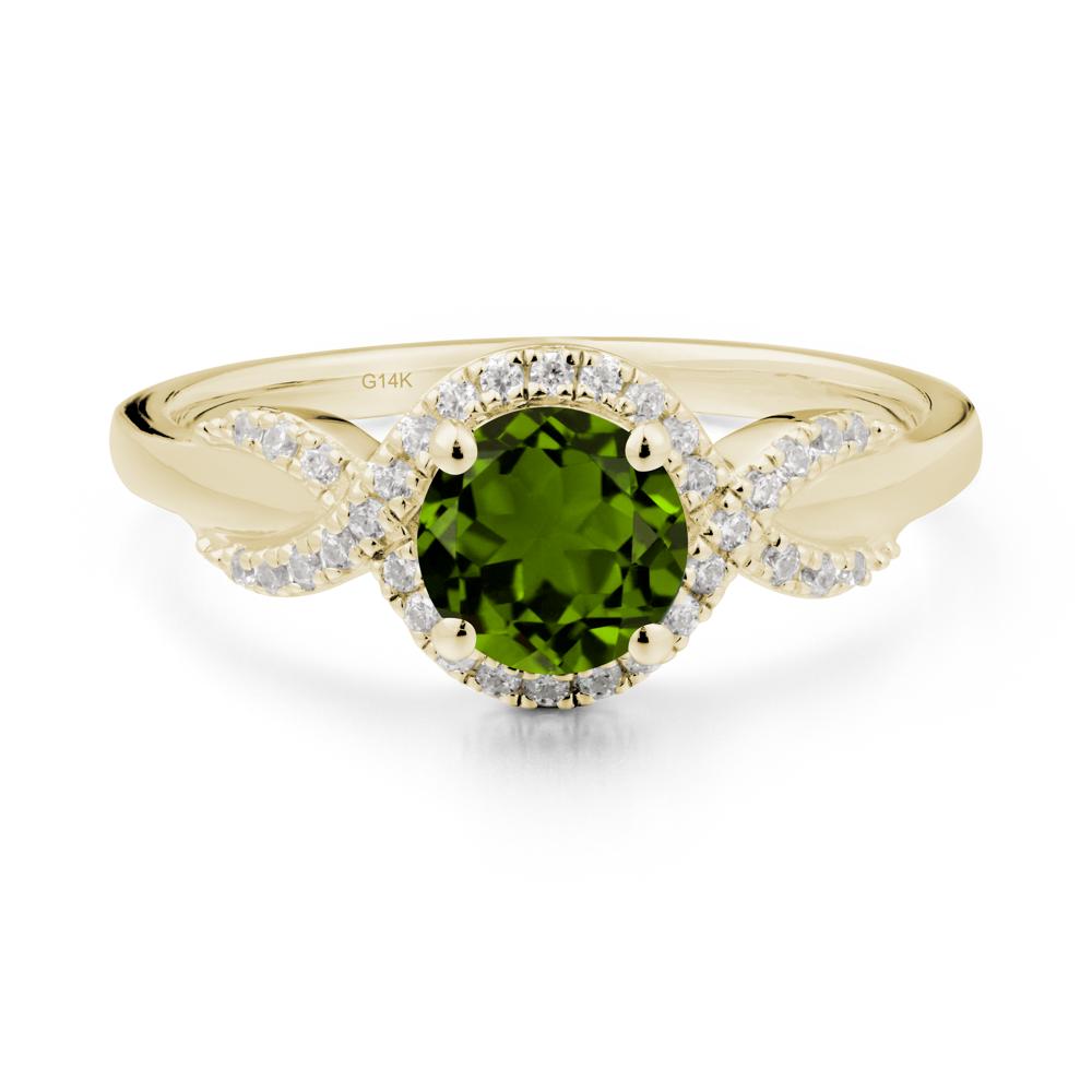 Twist Band Diopside Engagement Ring - LUO Jewelry #metal_14k yellow gold