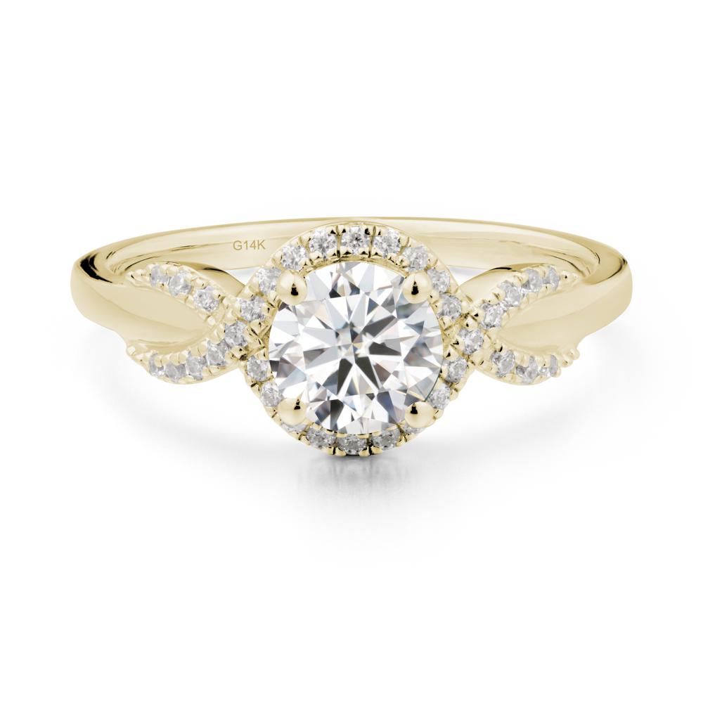 Twist Band Moissanite Engagement Ring - LUO Jewelry #metal_14k yellow gold