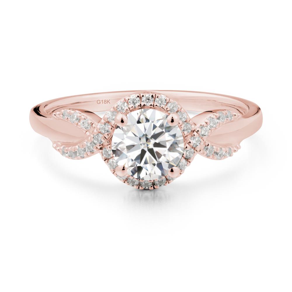 Twist Band Moissanite Engagement Ring - LUO Jewelry #metal_18k rose gold