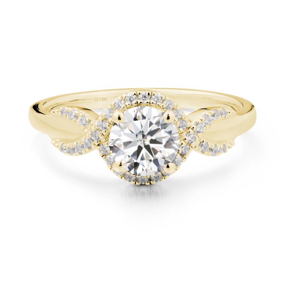 Twist Band Moissanite Engagement Ring - LUO Jewelry #metal_18k yellow gold
