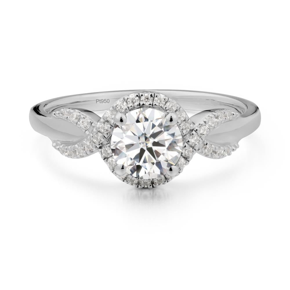 Twist Band Moissanite Engagement Ring - LUO Jewelry #metal_platinum