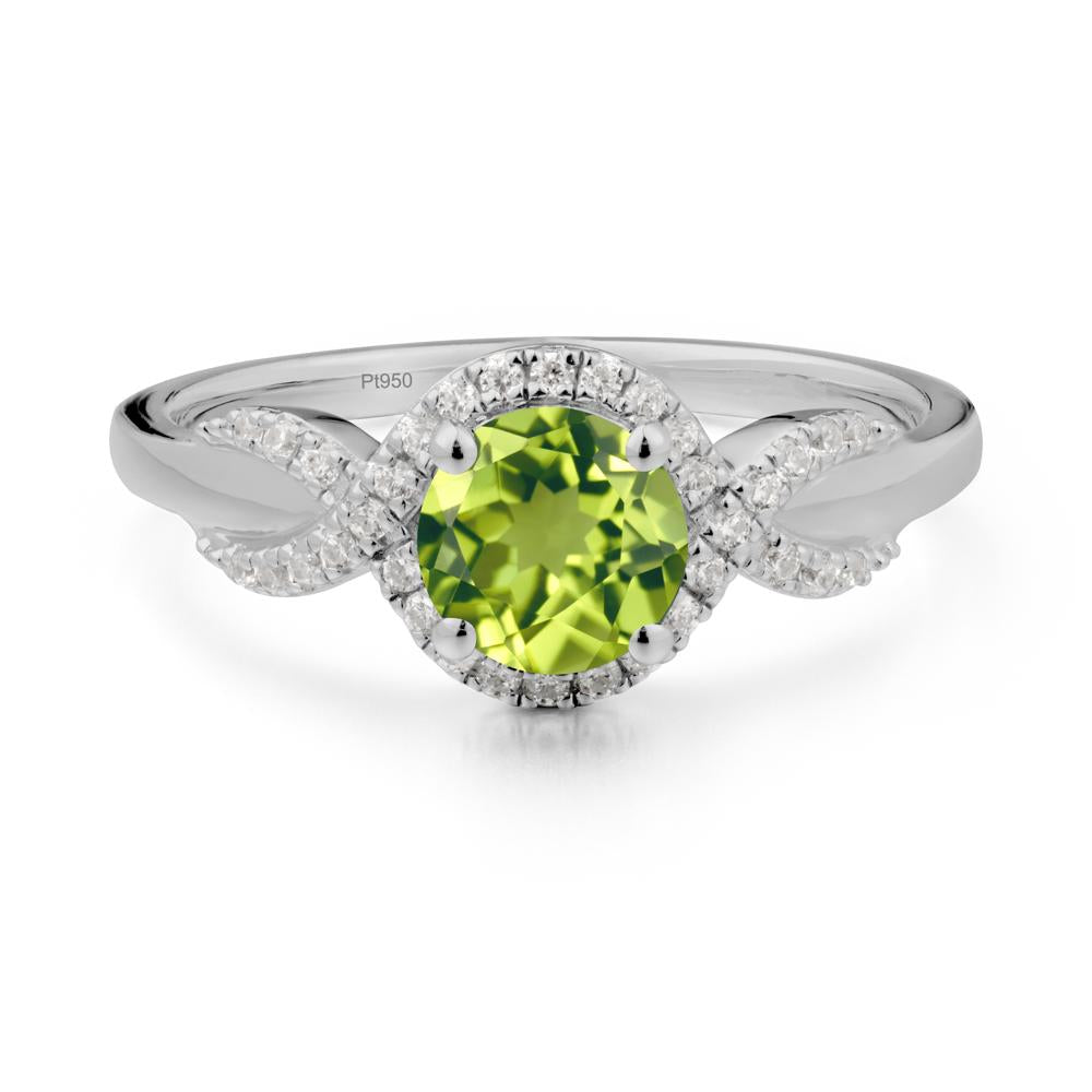 Twist Band Peridot Engagement Ring - LUO Jewelry #metal_platinum