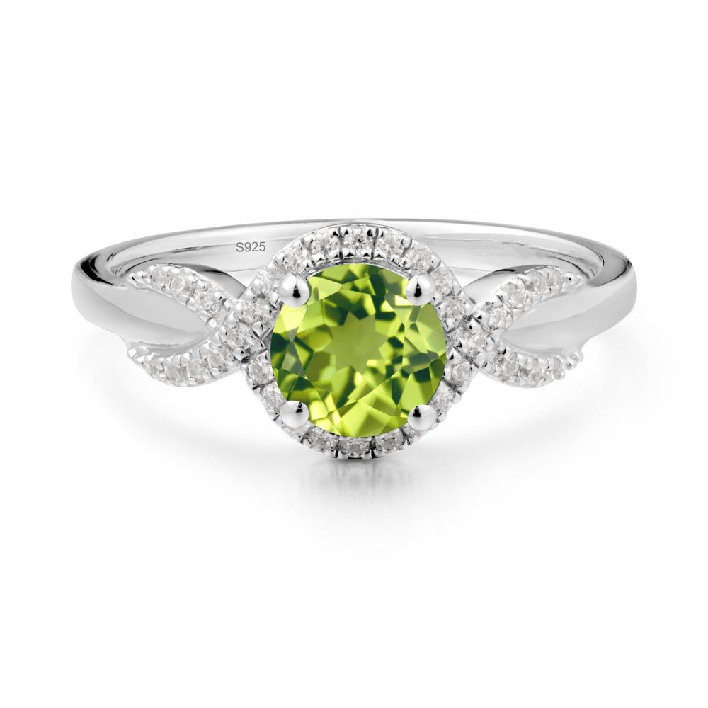 Twist Band Peridot Engagement Ring - LUO Jewelry #metal_sterling silver