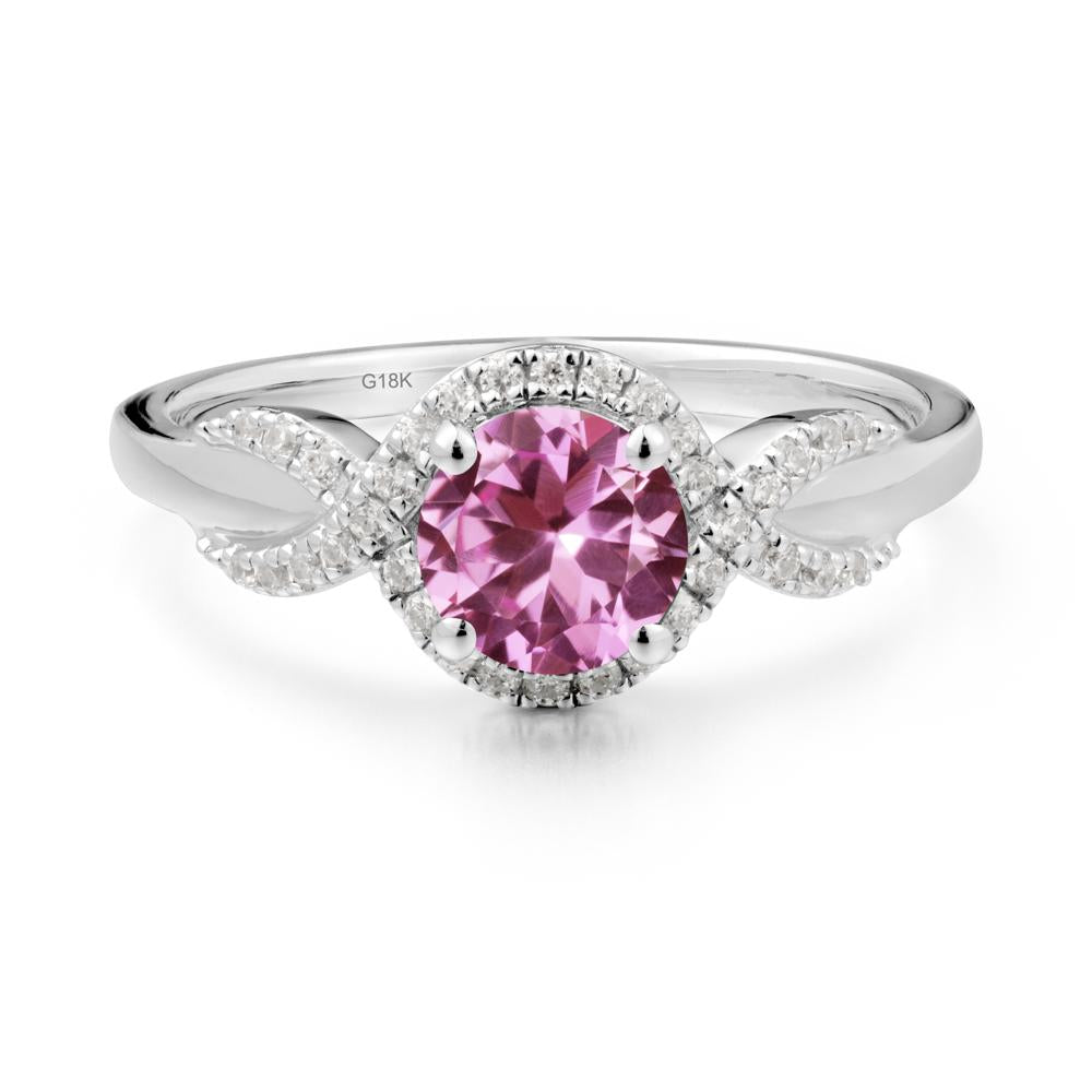 Twist Band Pink Sapphire Engagement Ring - LUO Jewelry #metal_18k white gold