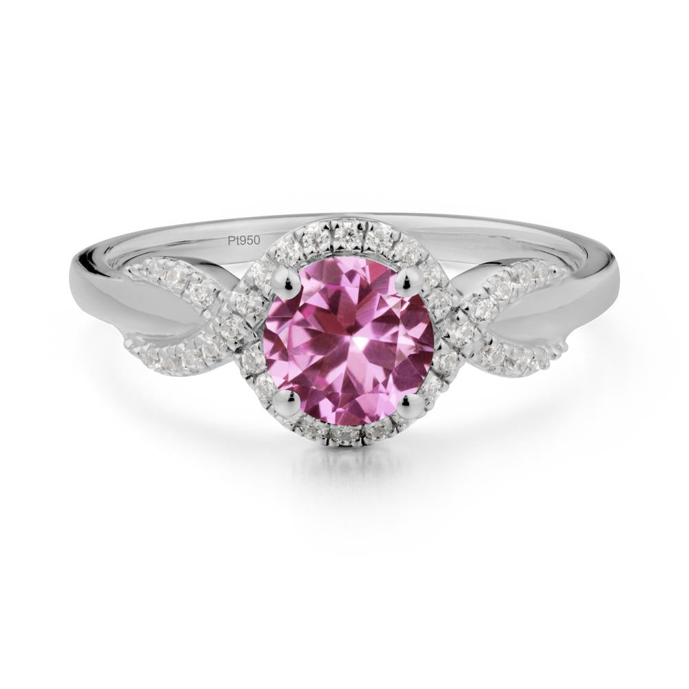 Twist Band Pink Sapphire Engagement Ring - LUO Jewelry #metal_platinum