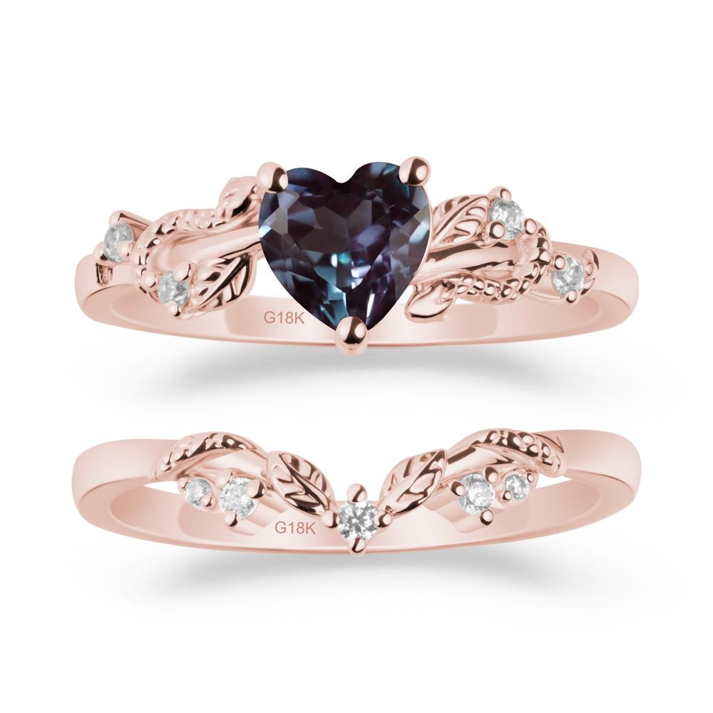 Heart Shaped Alexandrite Bridal Set - LUO Jewelry #metal_xxxxx