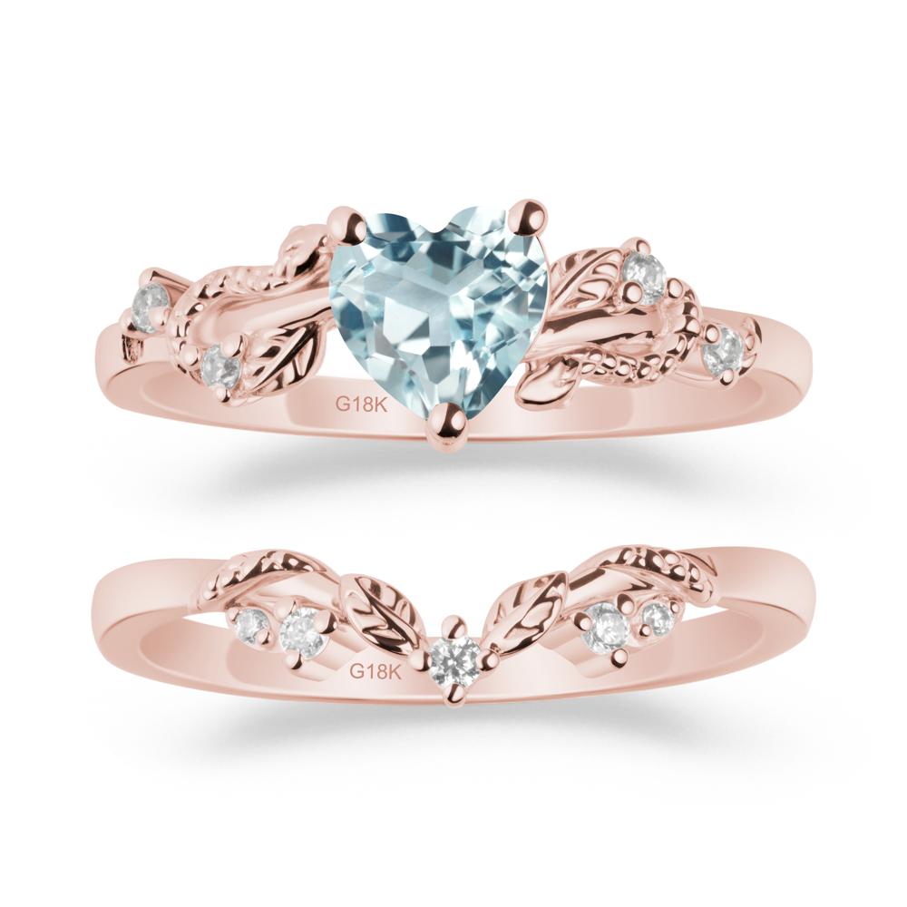 Snake Inspire Aquamarine Wedding Ring Set - LUO Jewelry #metal_xxxxx