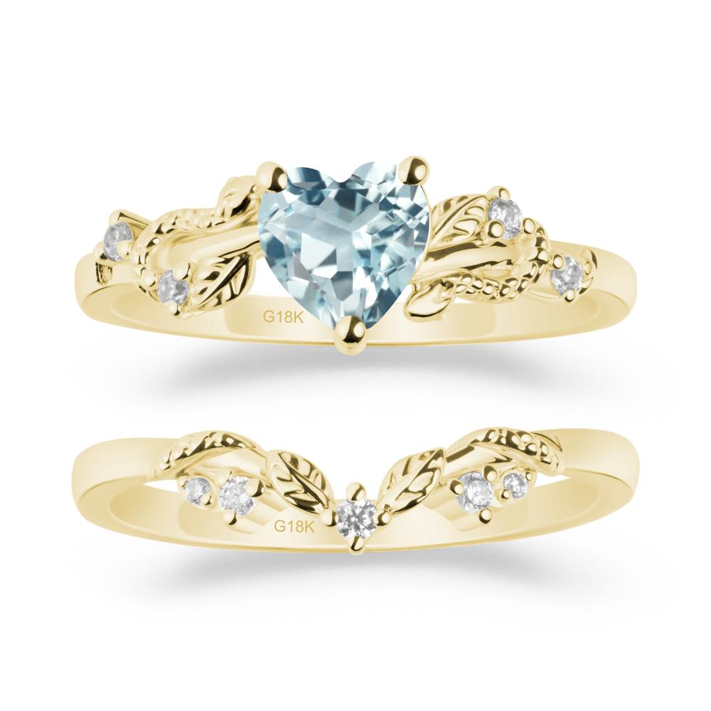 Snake Inspire Aquamarine Wedding Ring Set - LUO Jewelry #metal_xxxxx