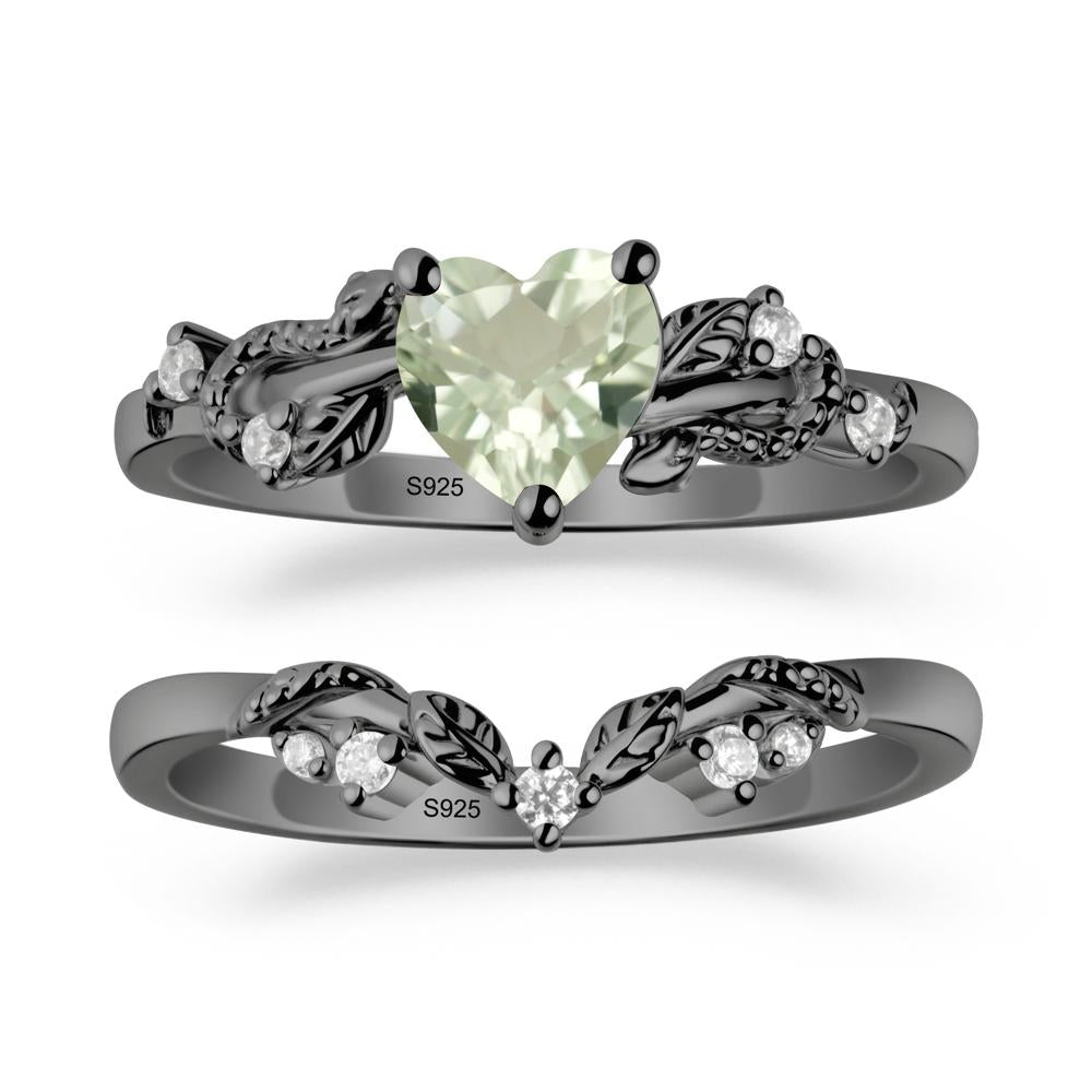 Snake Inspire Green Amethyst Wedding Ring Set - LUO Jewelry #metal_xxxxx