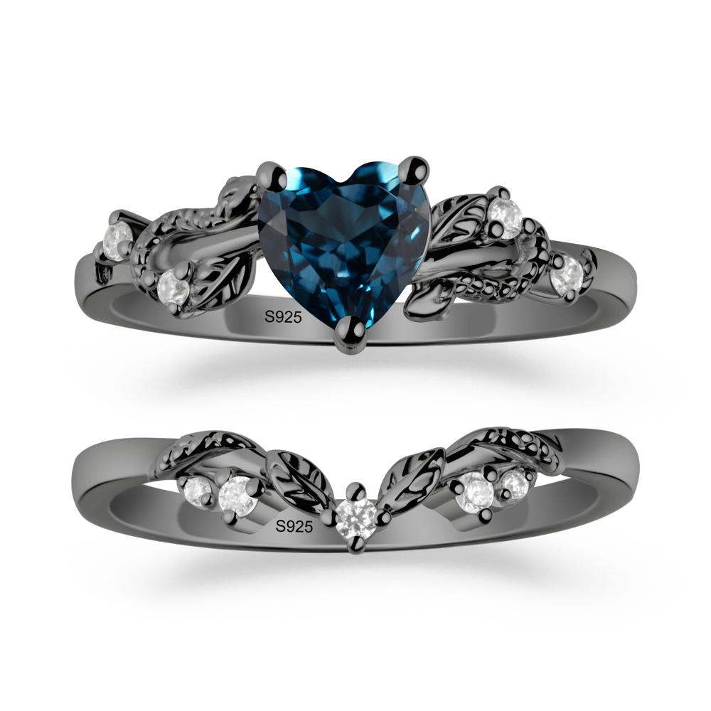Snake Inspire London Blue Topaz Wedding Ring Set - LUO Jewelry #metal_xxxxx