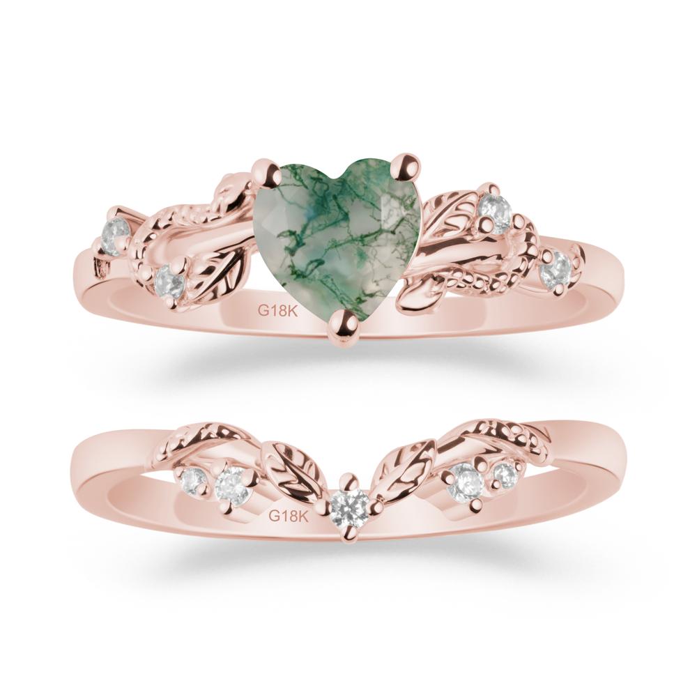 Heart Shaped Moss Agate Bridal Set - LUO Jewelry #metal_xxxxx