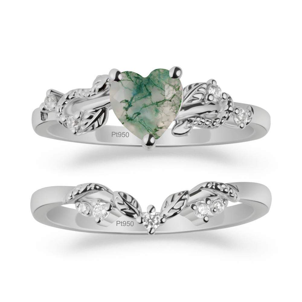 Heart Shaped Moss Agate Bridal Set - LUO Jewelry #metal_xxxxx