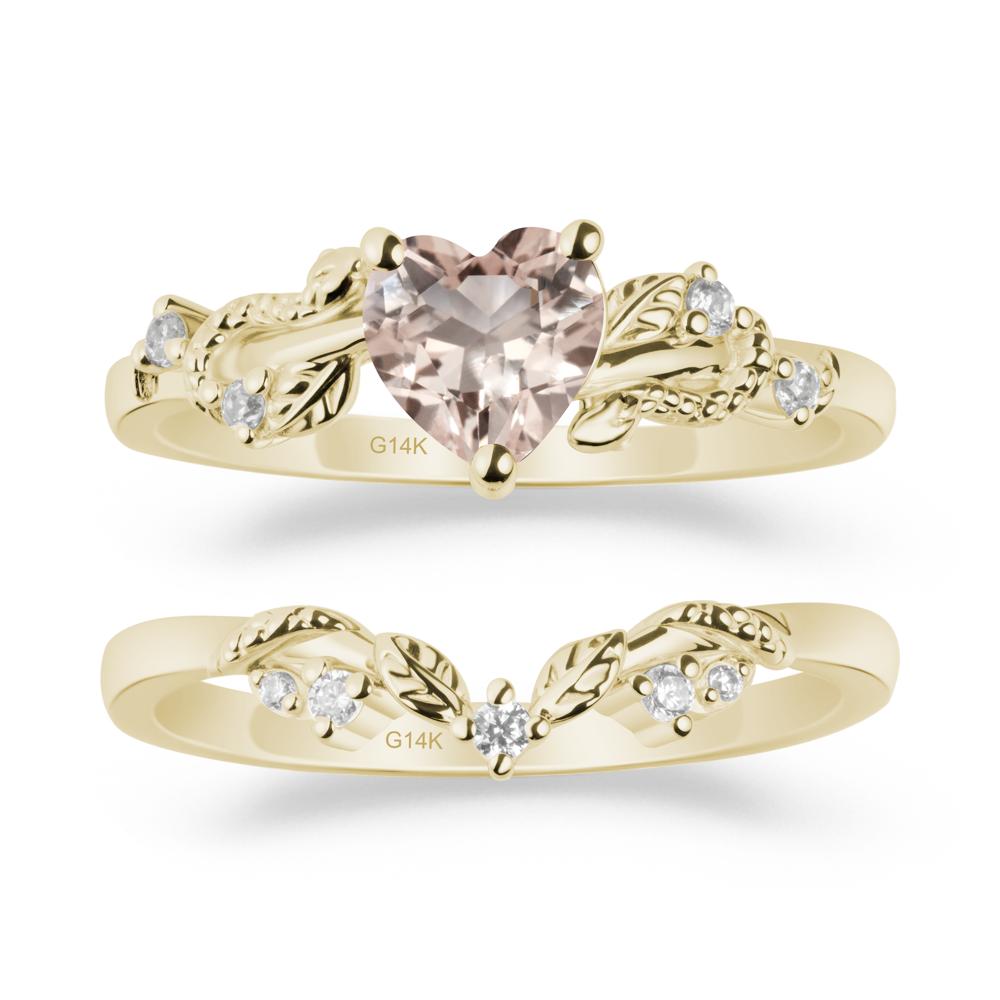 Snake Inspire Morganite Wedding Ring Set - LUO Jewelry #metal_xxxxx