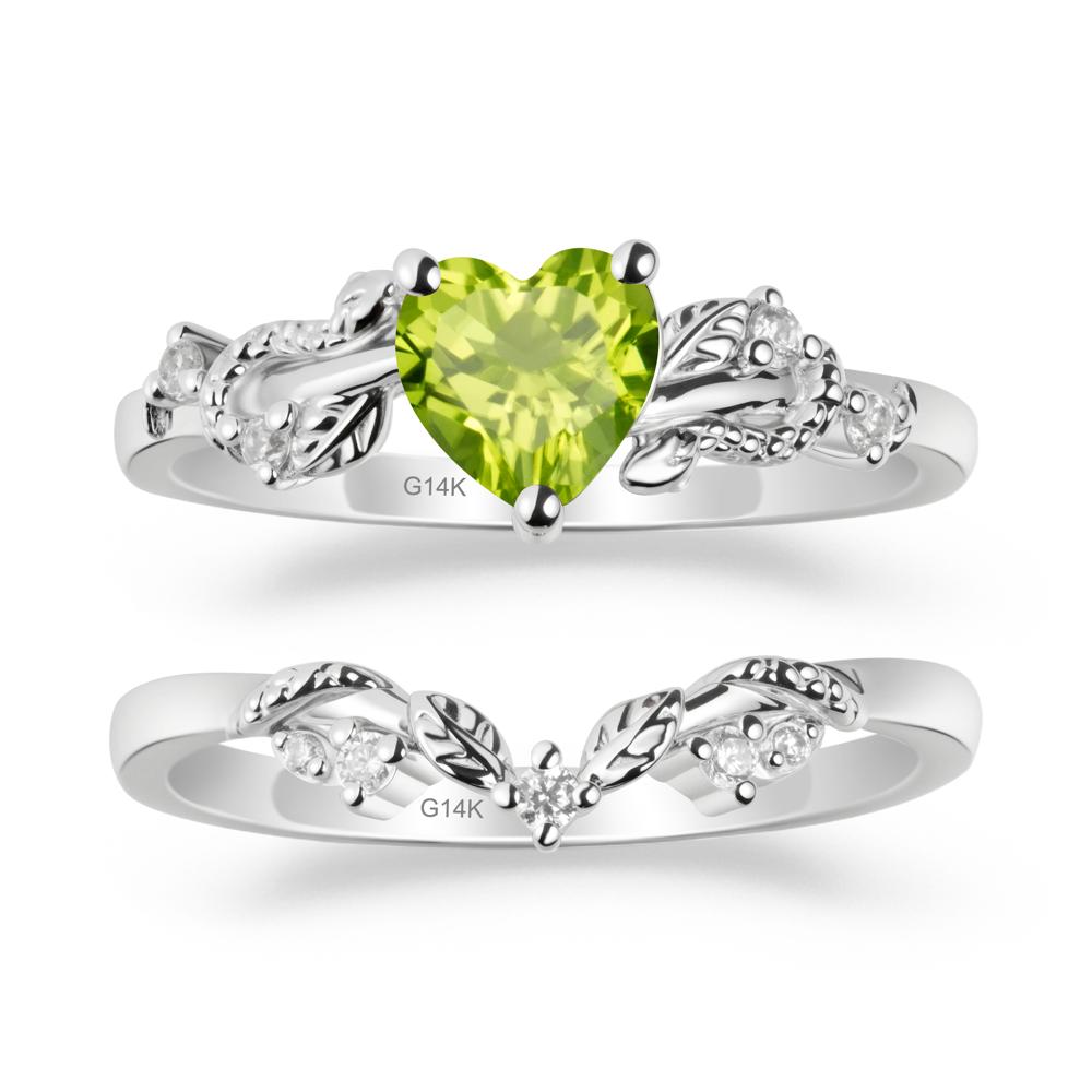 Leaf Design Peridot Ring Set - LUO Jewelry #metal_xxxxx