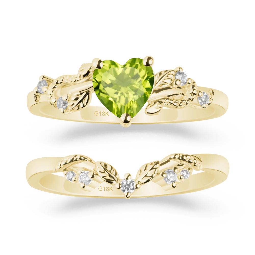 Leaf Design Peridot Ring Set - LUO Jewelry #metal_xxxxx
