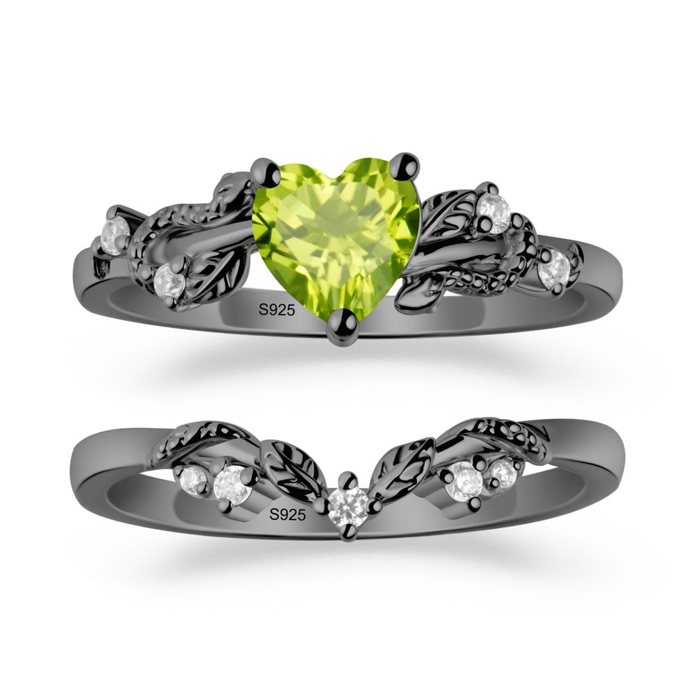 Leaf Design Peridot Ring Set - LUO Jewelry #metal_xxxxx