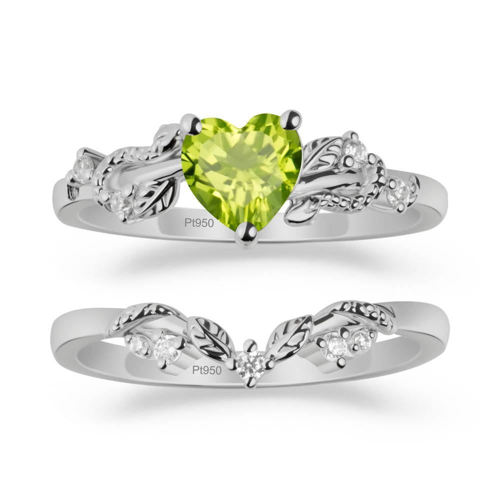 Leaf Design Peridot Ring Set - LUO Jewelry #metal_xxxxx