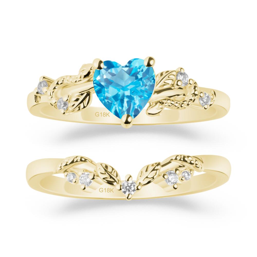 Heart Shaped Swiss Blue Topaz Bridal Set - LUO Jewelry #metal_xxxxx