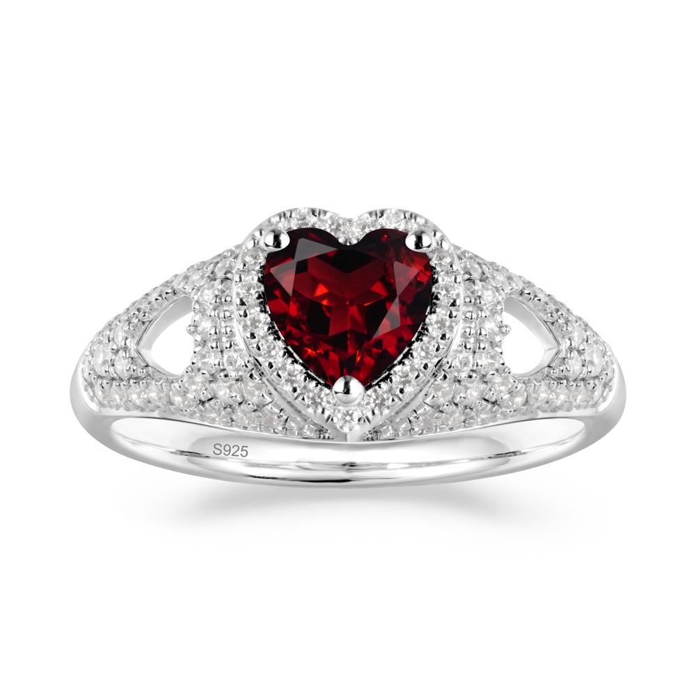 Heart Cut Garnet Pave Ring - LUO Jewelry #metal_sterling silver