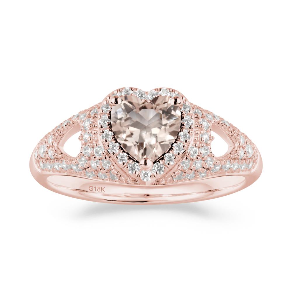 Heart Shaped Morganite Cluster Ring - LUO Jewelry #metal_18k rose gold