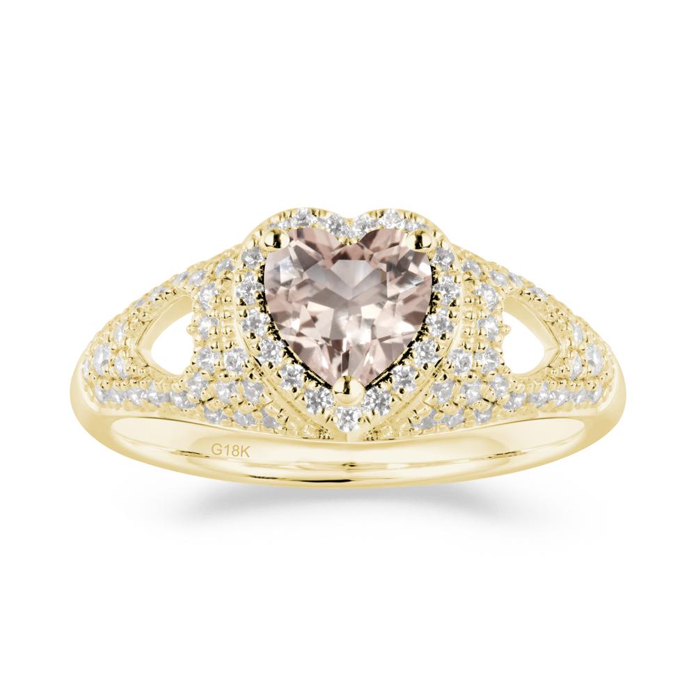 Heart Shaped Morganite Cluster Ring - LUO Jewelry #metal_18k yellow gold