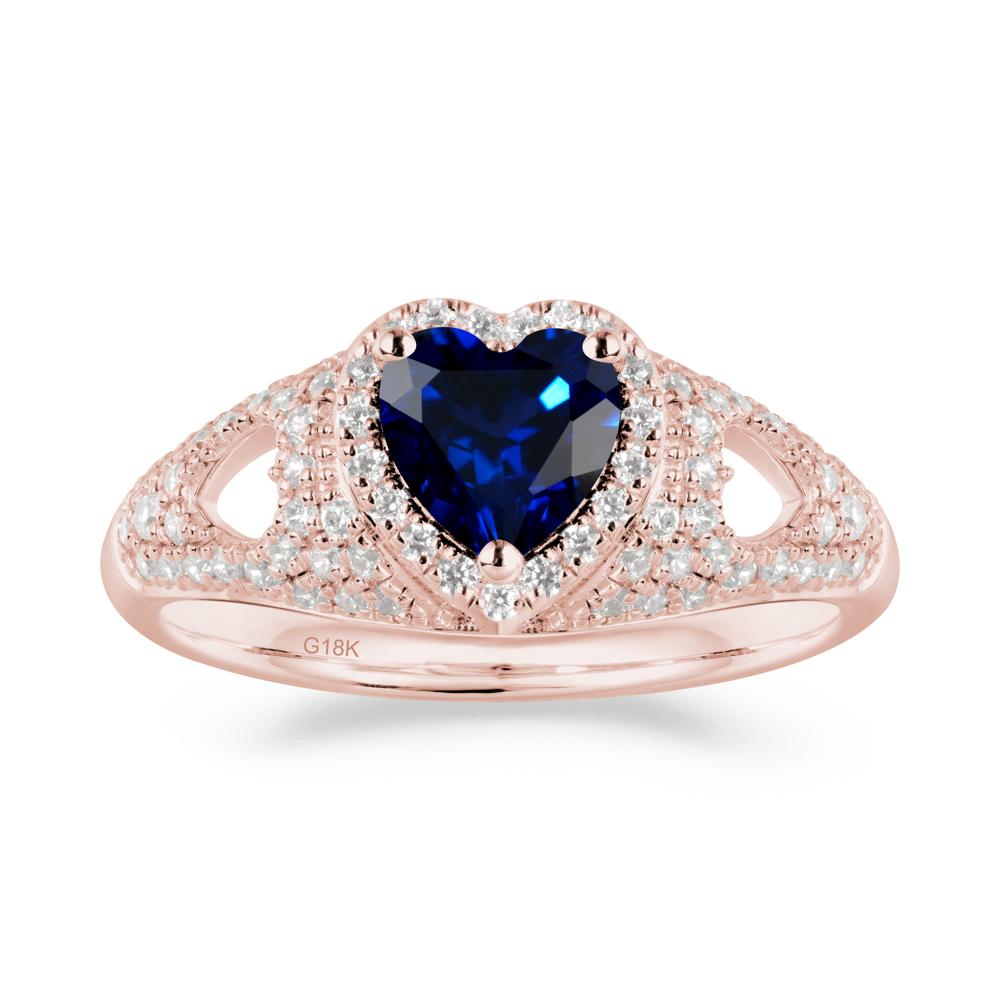 Heart Cut Sapphire Pave Ring - LUO Jewelry #metal_18k rose gold
