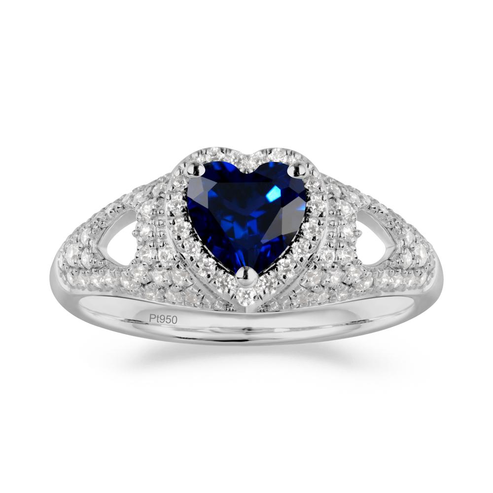 Heart Cut Sapphire Pave Ring - LUO Jewelry #metal_platinum
