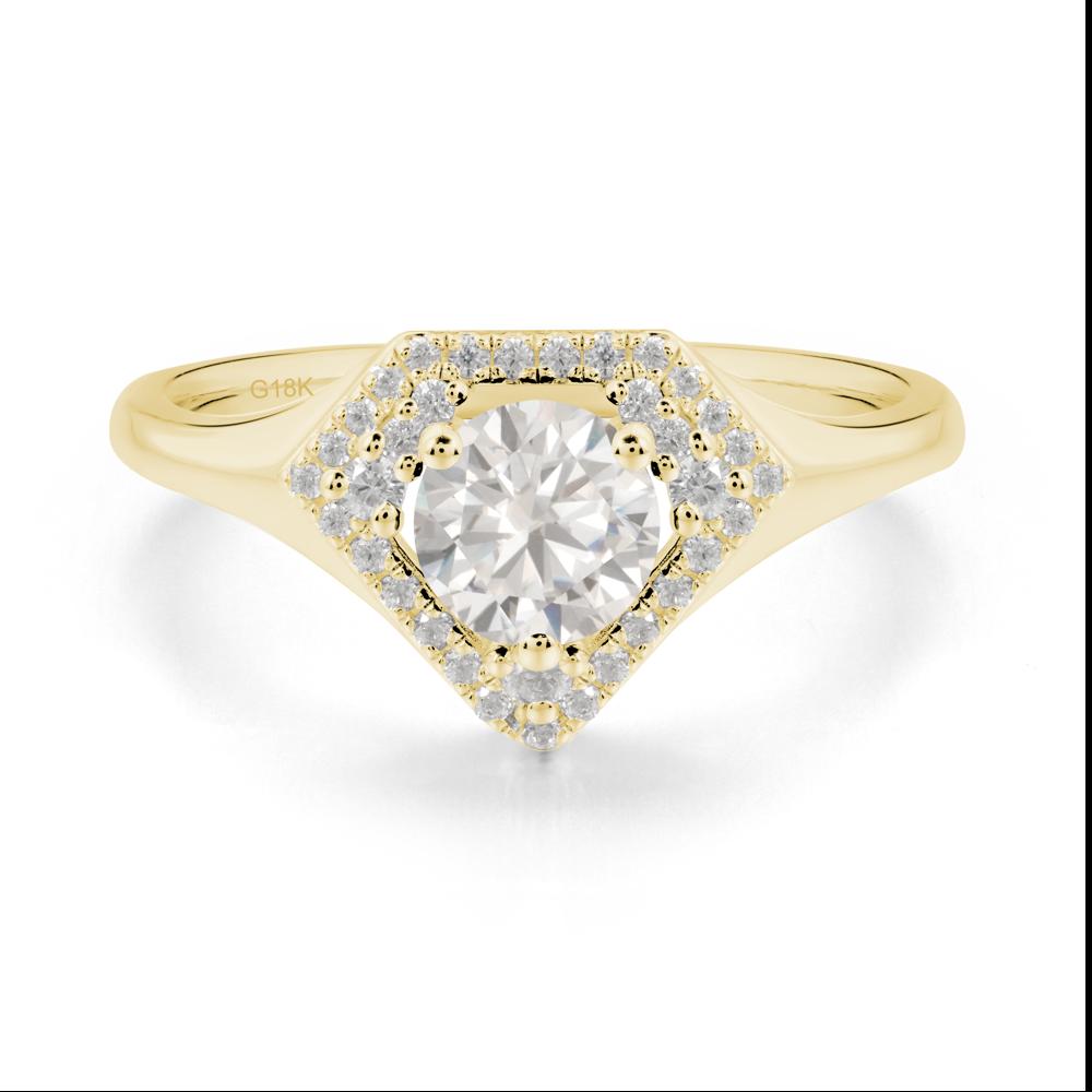 Double Halo Cubic Zirconia Ring - LUO Jewelry #metal_18k yellow gold