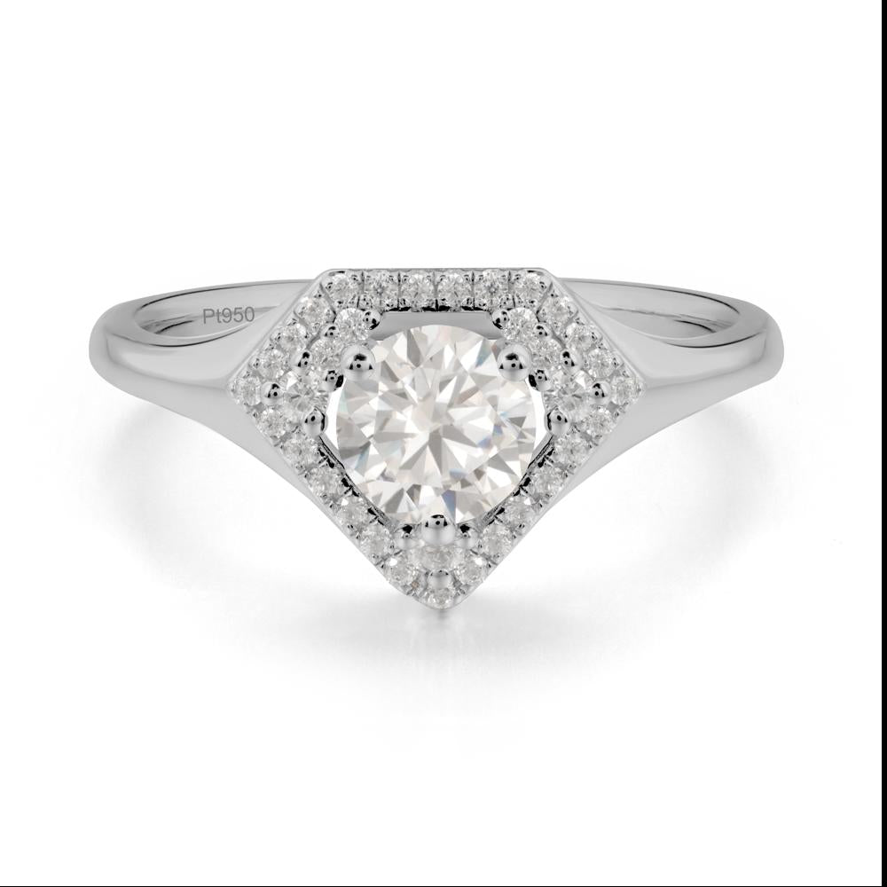 Double Halo Cubic Zirconia Ring - LUO Jewelry #metal_platinum