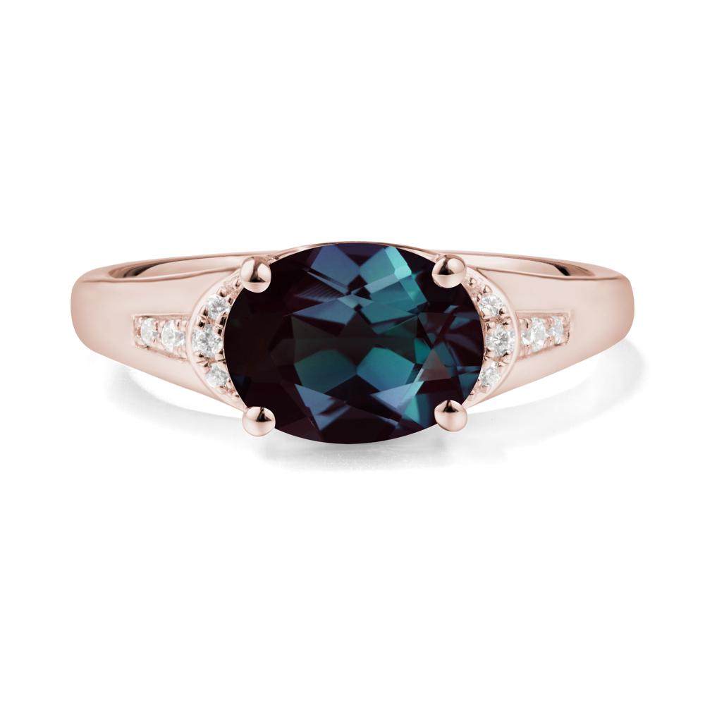 Oval Alexandrite Statement Ring - LUO Jewelry #metal_14k rose gold