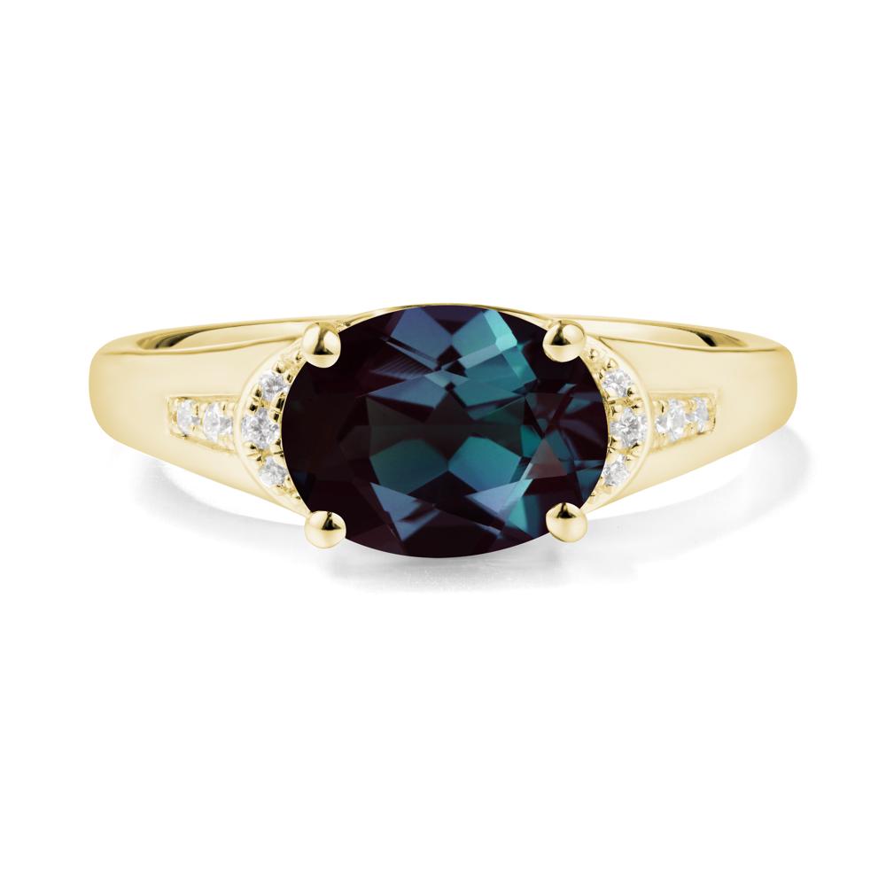 Oval Alexandrite Statement Ring - LUO Jewelry #metal_18k yellow gold